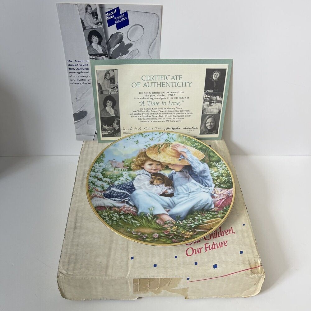 Knowles 1989 Sandra Kuck A Time To Love‎ Plate 50th Anniv March Of Dimes